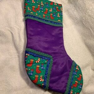 Festive Purple and Green Holiday Stocking